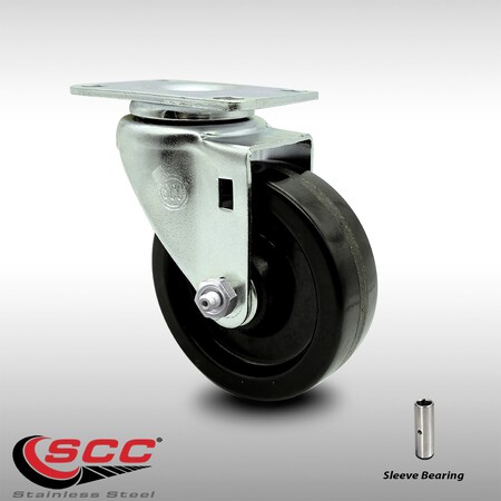 Service Caster 4 Inch SS Phenolic Wheel Swivel Top Plate Caster SCC-SS20S414-PHS